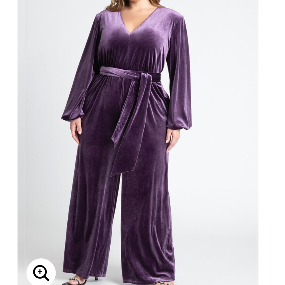 Purple velvet jumpsuit